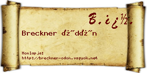 Breckner Ödön névjegykártya