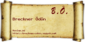 Breckner Ödön névjegykártya